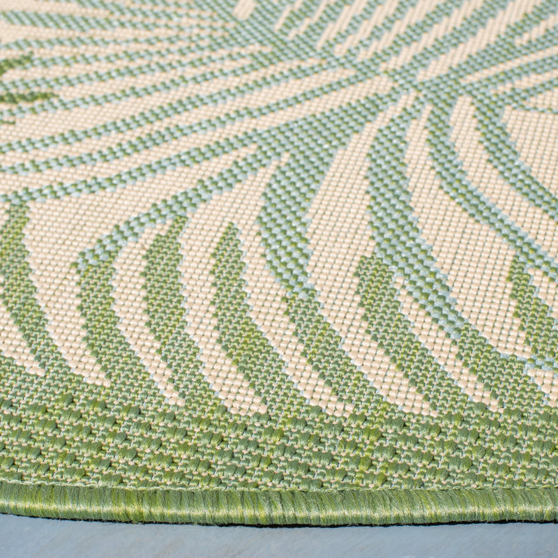 Lueck Performance Floral Indoor/Outdoor Area Rug, Round 6'7"