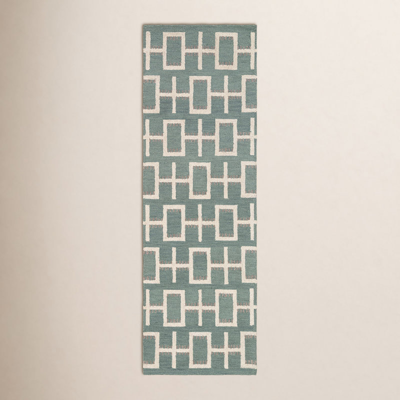 Elsey Hand Tufted Wool Geometric Indoor Rug, Runner 2'6" x 8'