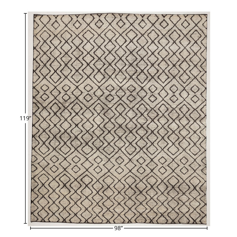 Hand Knotted Chevron Area Rug