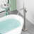 Freestanding Bathtub Faucet Waterfall Single Handle Tub Filler With Handheld Shower Head Brass Bathroom Tub Faucets High Flow Rate Max 6 Gpm-107232101