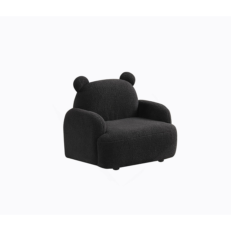 Fauteuil pour enfants en forme de sherpa noir l 25,5 po, Noir