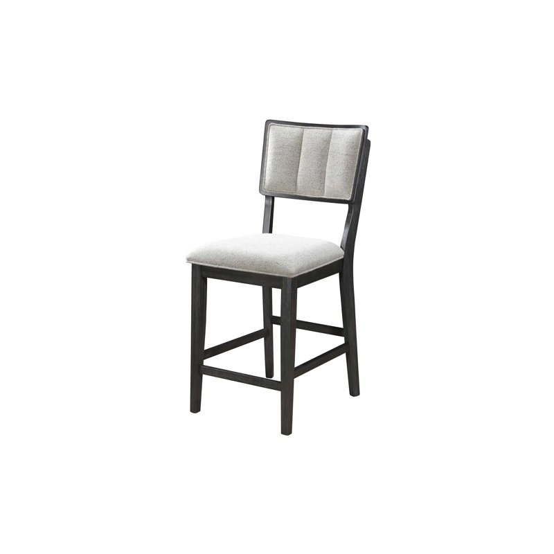 Elegant Counter Height Chair Stools With Full Back, Wood Frame, And Fabric Upholstery For Modern Dining Rooms