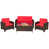 Cadre brun / coussin rouge est en rupture de stock