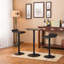 Chaise à hauteur réglable avec tabouret en cuir noir et 2 chaises pivotantes