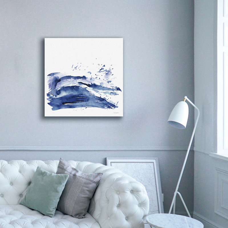 "Coastal Splash" 1 pi par Mercedes Lopez, art mural sur toile 18 "x 18", H 37 po x l 37 po x P 1,5 po