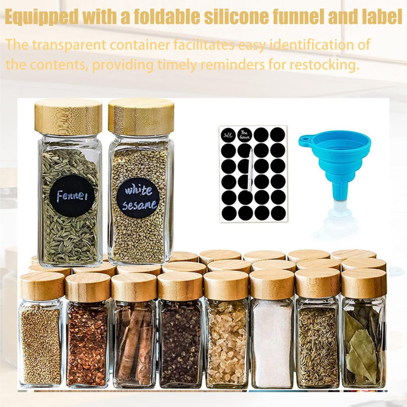 Clear Glass Spice Jars Spice Bottles with Shaker Lids