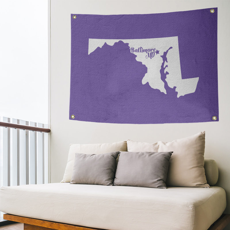 Tapisserie murale maryland baltimore, Mauve, H 26 po x l 36 po