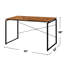 Bureau rectangulaire de style industriel en chêne et noir, plateau en bois massif 18 mm, structure en métal, version Kd, pour espaces de bureau, profondeur 45,75 po, largeur 22,54 po, hauteur de bureau 27,94