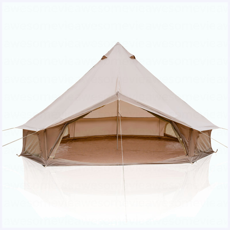 Tente Bell 4 saisons 13,1pi, beige et imperméable avec yourte Glamping Yourte, pour 8 personnes, Beige