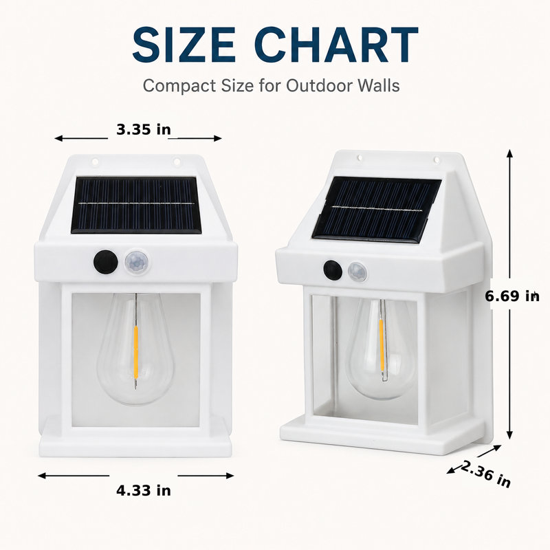 Applique murale d'extérieur à énergie solaire 3 lumières DEL blanc chaud pour terrasse