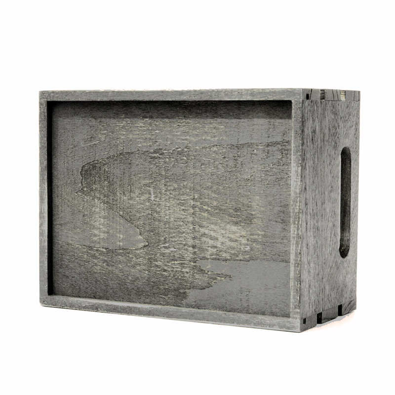 Ensemble de caisses en bois massif, H 5,50 po x l 12 po x P 8 po, Gris
