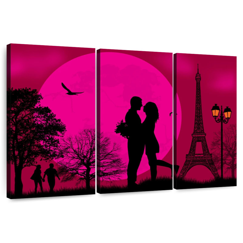 Couple de Hardie à Paris, H 36 po x l 57 po