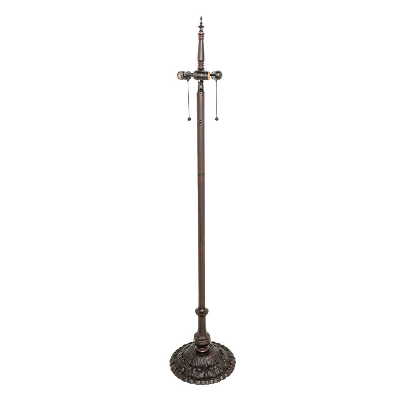 Gothic Charm 62'' Mahogany Bronze Floor Lamp with Ruby White Glass
