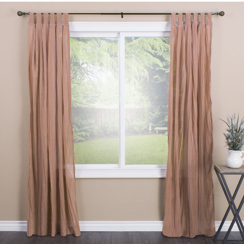 Yeldell Metal Adjustable Single Curtain Rod, Vintage Bronze, 86" - 120" W