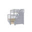 Lit simple superposé au dessus d'un lit double avec gigogne, gris-586577608