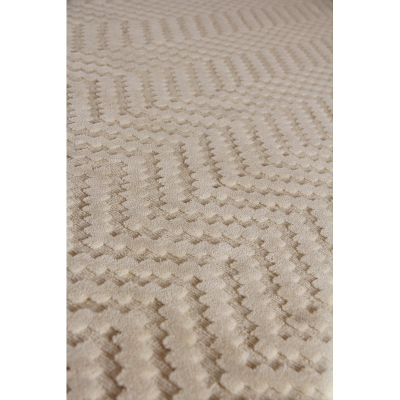 Demani Wool Chevron Area Rug in Linen, Rectangle 14' x 18'