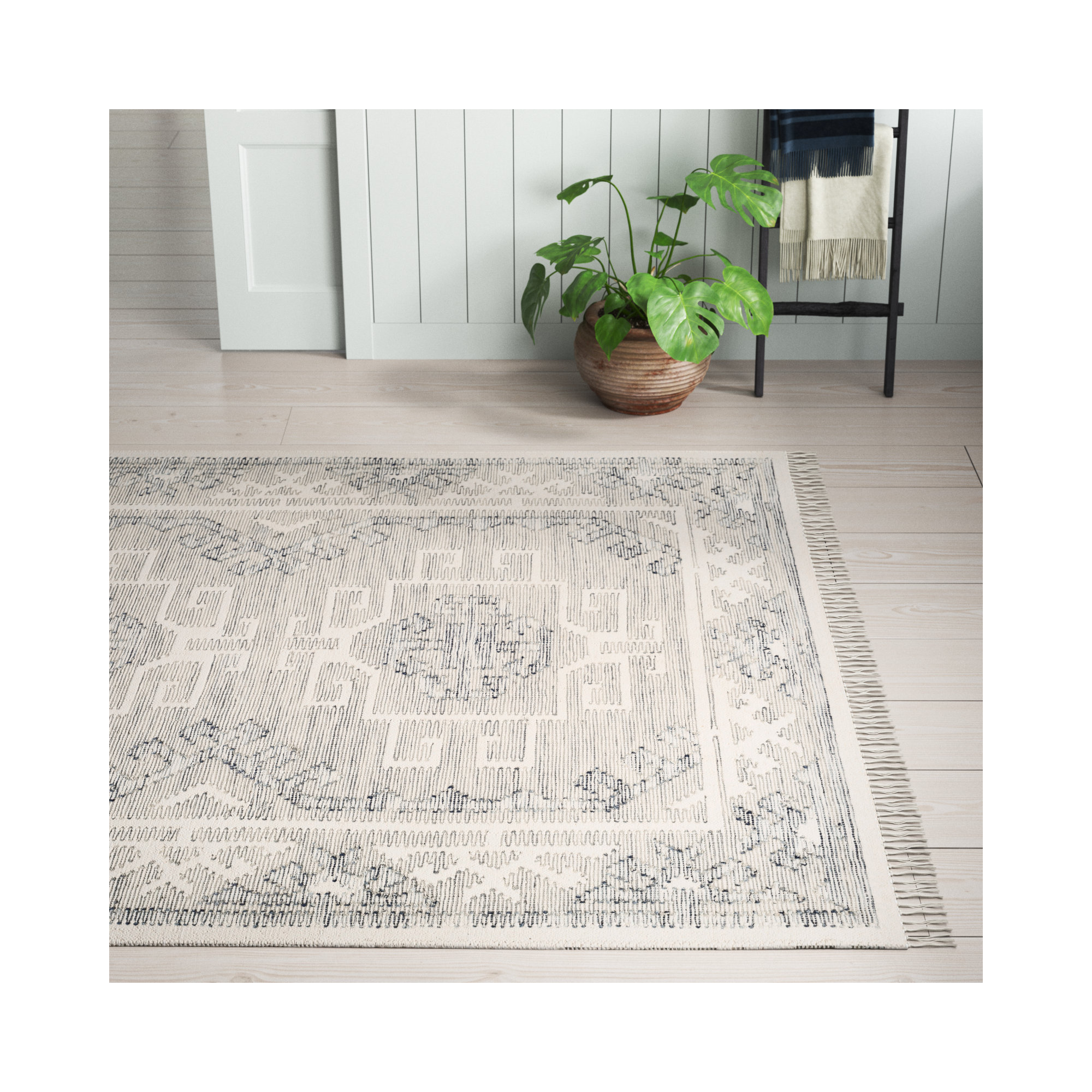 Saber Handmade Wool Rug, Rectangle 6' x 9'