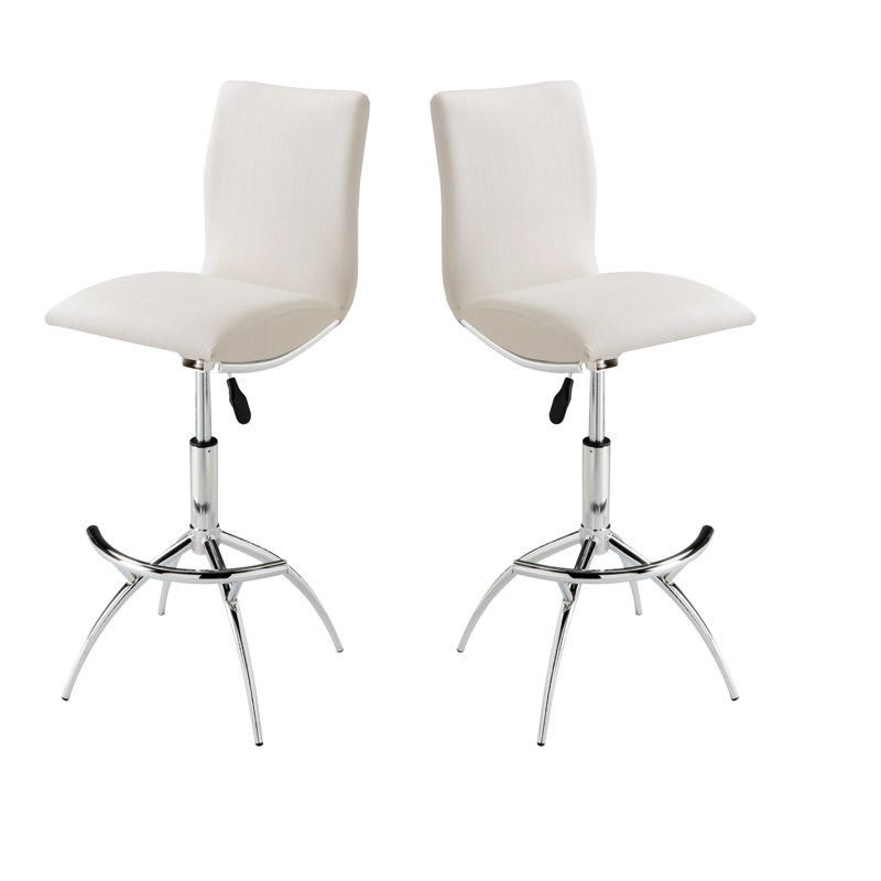 Tabouret pivotant, tabouret de bar, chaise d'appoint Corvina, Grain droit blanc
