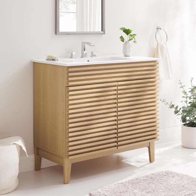 Render 36" Bathroom Vanity, Oak