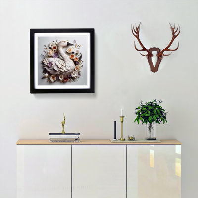Goose Floral - Single Picture Frame Print on Wood
