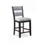 Ensemble de 2 pièces tabouret de style campagnard à hauteur de comptoir noir avec siège et dossier rembourrés-623753677