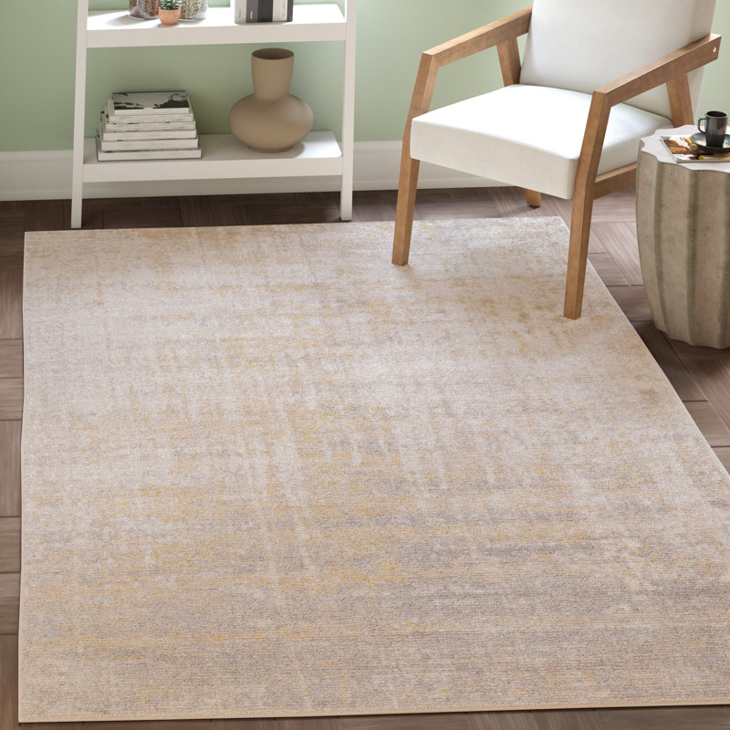 Tapis crème / doré Bethlyn, Rectangle 5 pi 1 po x 7 pi 6 po