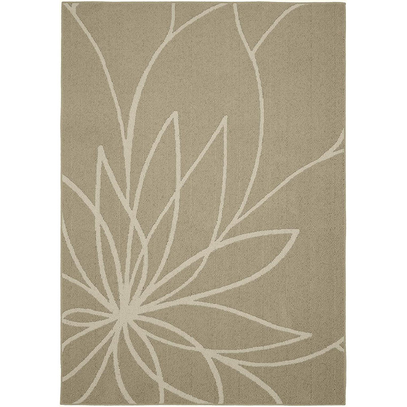 Tapis brun clair / ivoire touffeté à motif floral Brackenmore