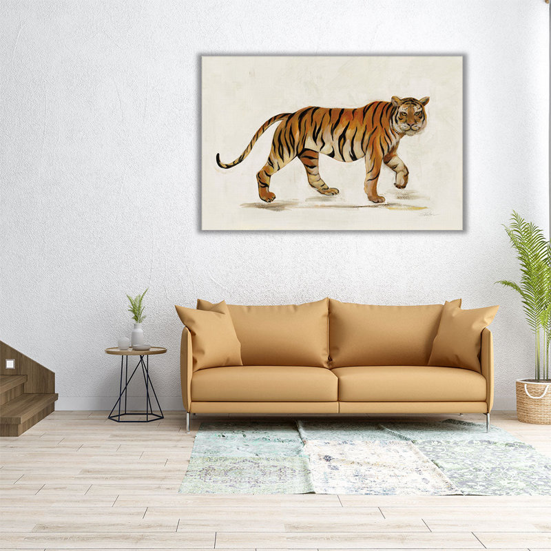 «Walking Tiger», reproduction d'art sur toile, H 40 po x l 60 po