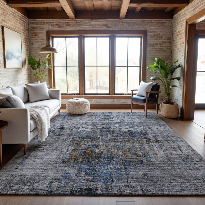 Tapis de qualité mondiale lavable à la machine Premium AMD1144, Rectangle 10 pi x 14 pi
