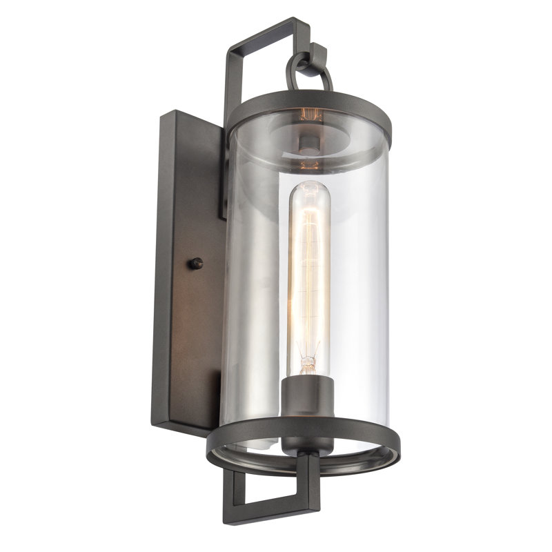 Hopkins 15.75'' High 1-Light Outdoor Sconce - Charcoal Black, 15.5" H x 5.5" W x 7" D
