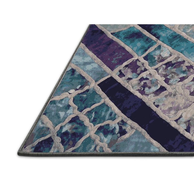 Tapis gris soyeux et moelleux, Carré 3 pi