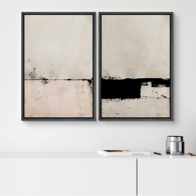 «Pastel», paysage industriel grunge, formes abstraites, décoration murale minimaliste, nordique, détente zen, Noir
