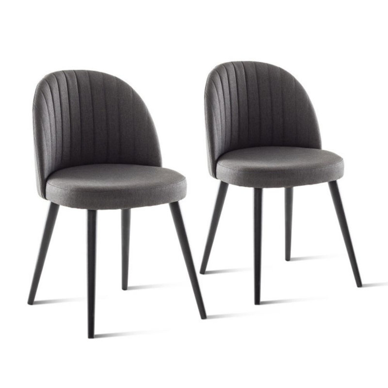 Chaise d'appoint en lin Garibaldi, Gris, Noir