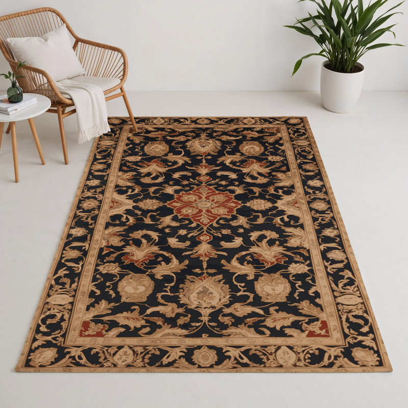 Tapis d'intérieur et d'extérieur brun français, Rectangle 5 pi x 7 pi