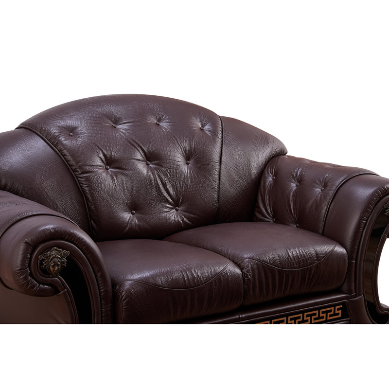 Italian Leather Sofa Set In Grey