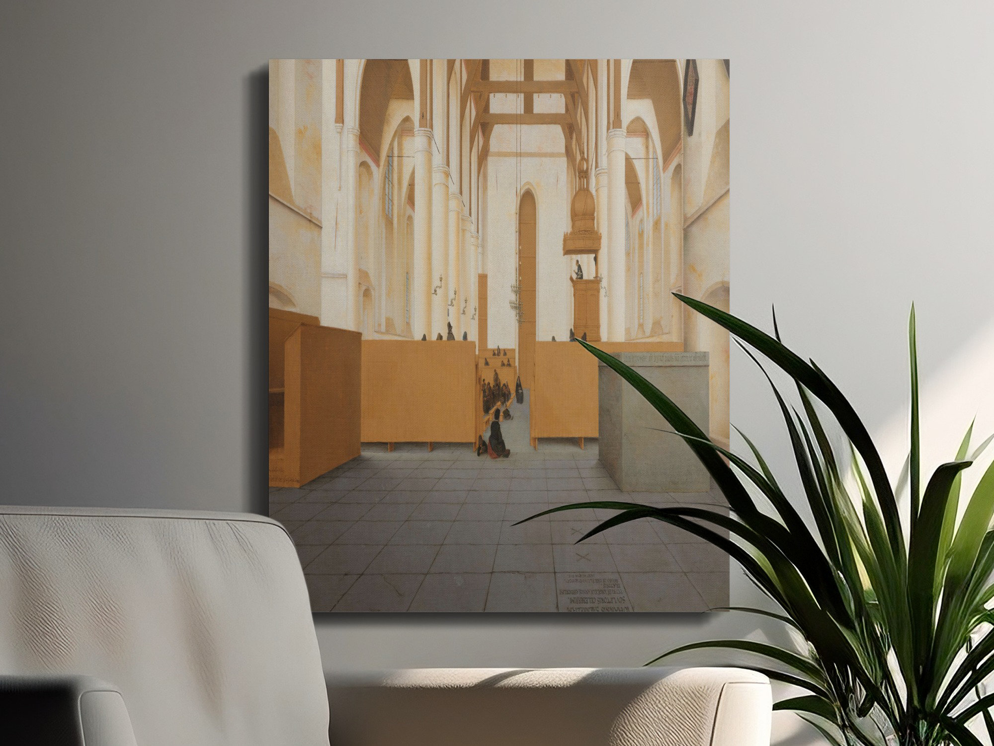 Astoria Grand Church Interior Canvas Wall Art, Dutch Golden Age Print ...