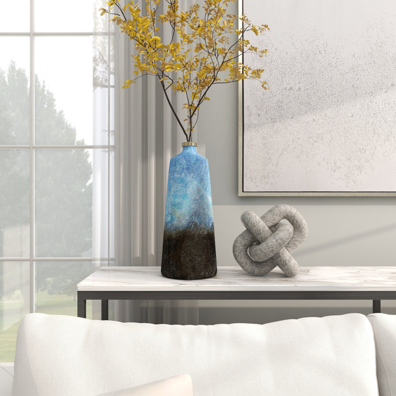 Deepanshi Glass Table Vase, 17" H x 7" W x 7.05" D