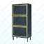 Range-chaussures 3 portes en métal, armoire de rangement pour chaussures autoportante moderne, rotin en métal, pour vestibule