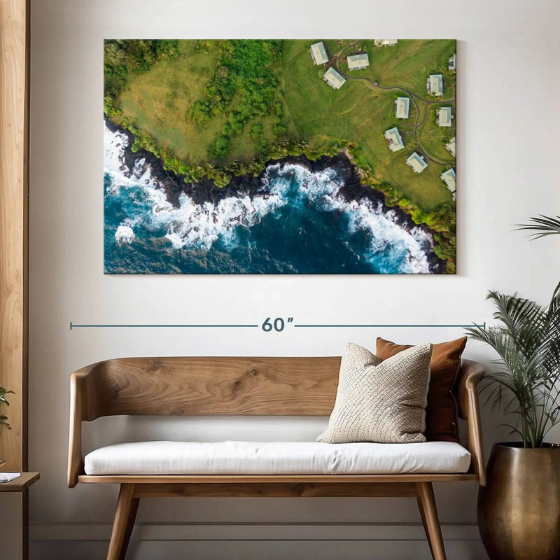 Ravi Hana Hawaii Volcanic Coastline, 34" H x 51" W