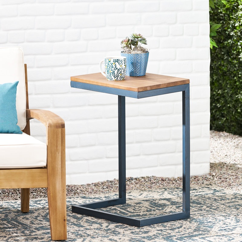 Grande table d'appoint en bois de sapin et en fer de style antique, apportant un rangement esthétique à votre décor, 12,51 pouces de largeur, 17,85 de profondeur, 25,63 pieds de hauteur avec une base à plateau naturel, idéale pour divers