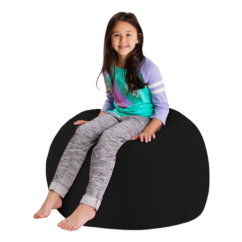 Kids Bean Bag Chair Cover - Stuffed Animal Storage & Toy Organizer with Zipper - Plush Storage Kids Bean Bag Cover only for Toddlers and Children's Rooms - Organizes Pillows, Blankets, and Stuffies - Multiple Colors, Sizes, and Fabrics
