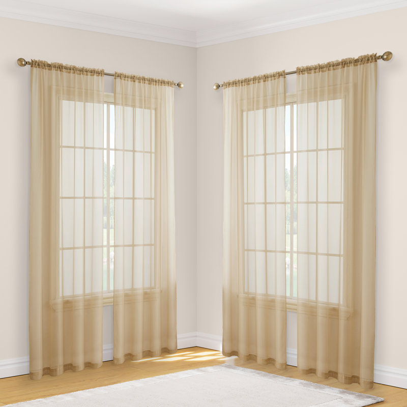 Dipankar Sheer Curtain, Beige, 54" W x 54" L
