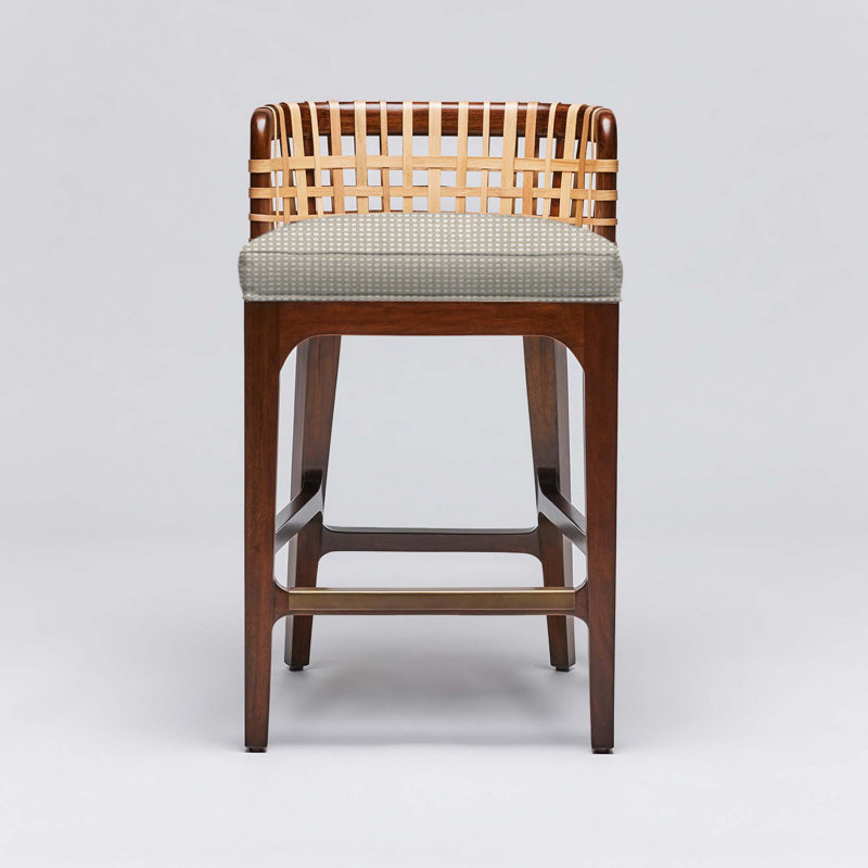 Tabouret de comptoir 26,5 po Palms, Cadre naturel crème / châtaignier