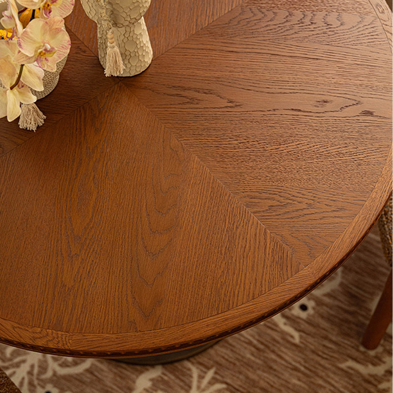Table ronde en bois massif, H 29,92 po x l 43,31 po x P 31,5 po