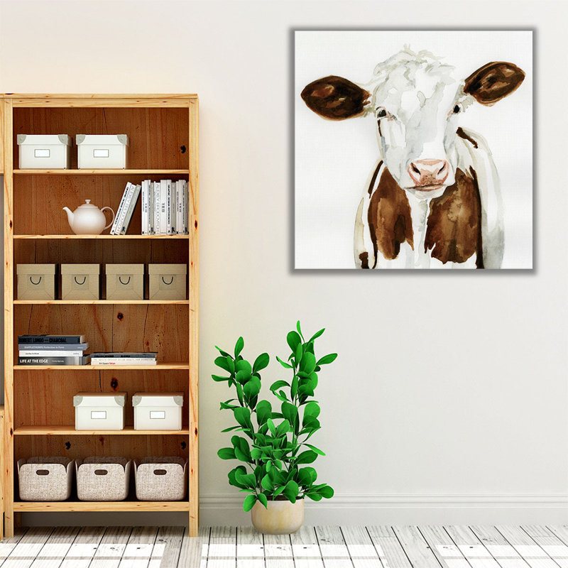 Cow Cowe I - reproduction d'art sur toile, H 20 po x l 20 po