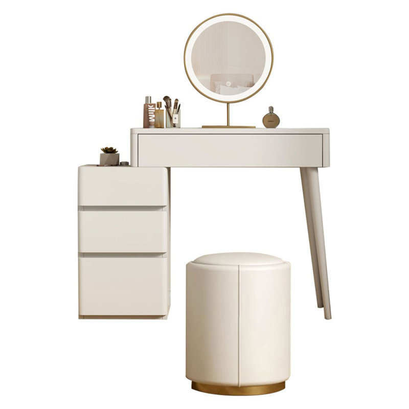 Makeup Vanity with Light mirror,5 drawers,1 chair