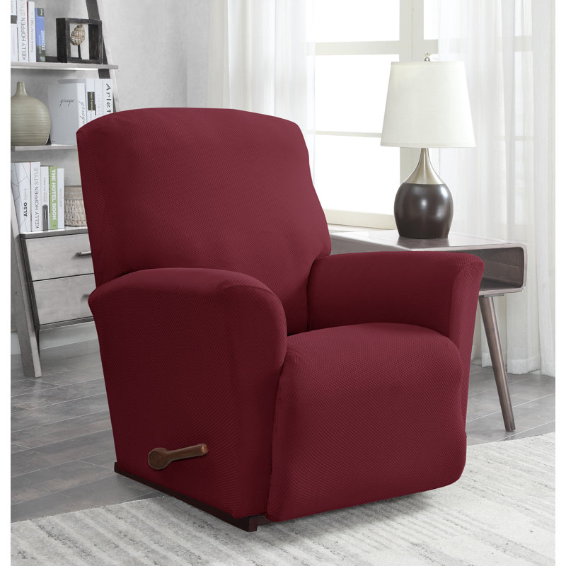 Polyester Box Cushion Recliner Slipcover, Cabernet