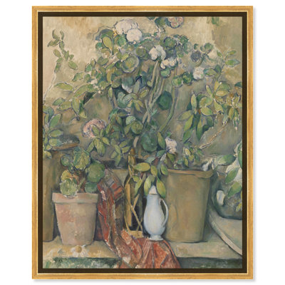 Terracotta Pots And Flowers Canvas Vintage Farmhouse Art by Art Remedy