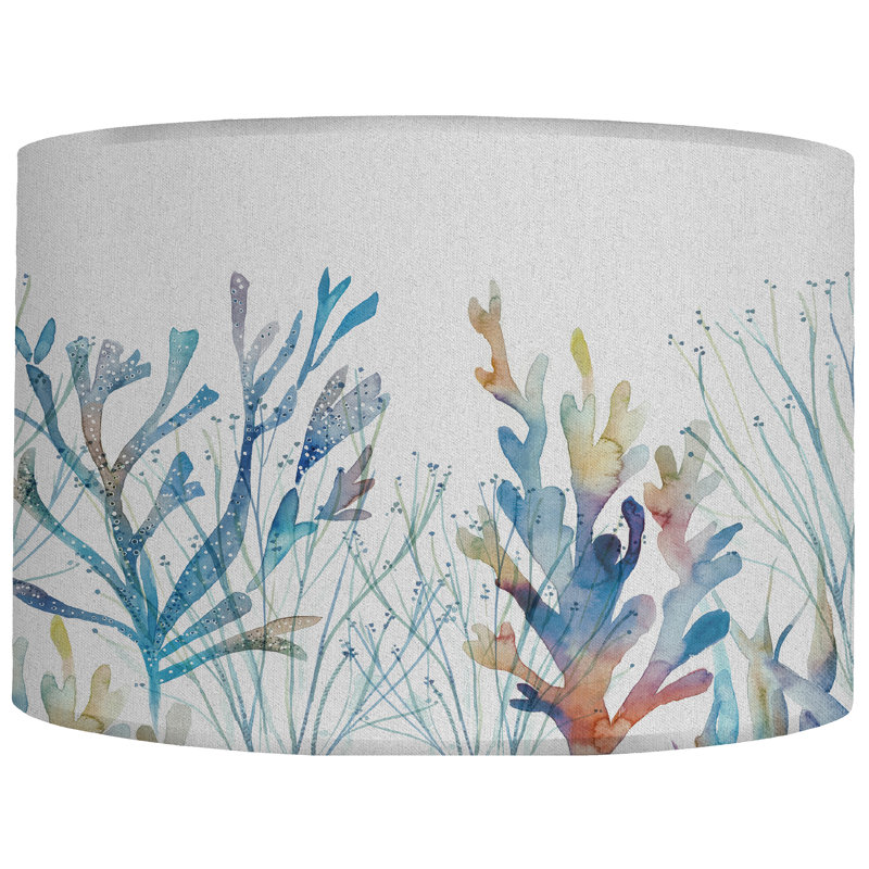24cm H Cotton Round Lamp Shade ( No Direct Attachment Method ) in Blue