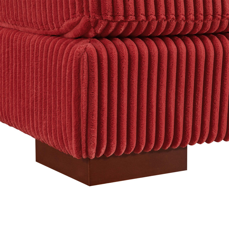 Grand canapé modulaire à double assise en velours côtelé Large Seating, Velours côtelé rouge